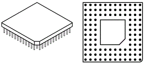 PGA chip and socket (12 × 12 grid)